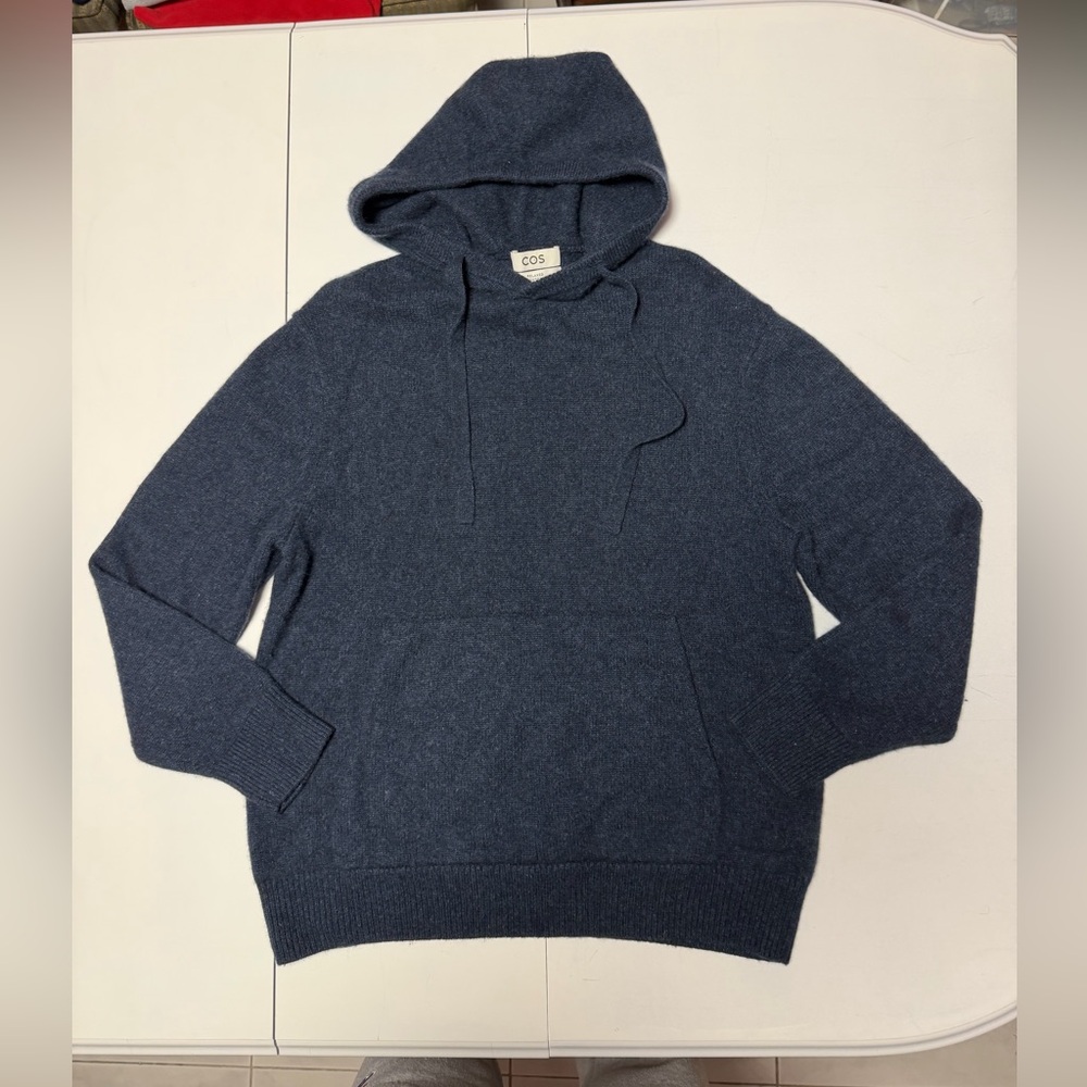 COS Cashmere navy hoodie